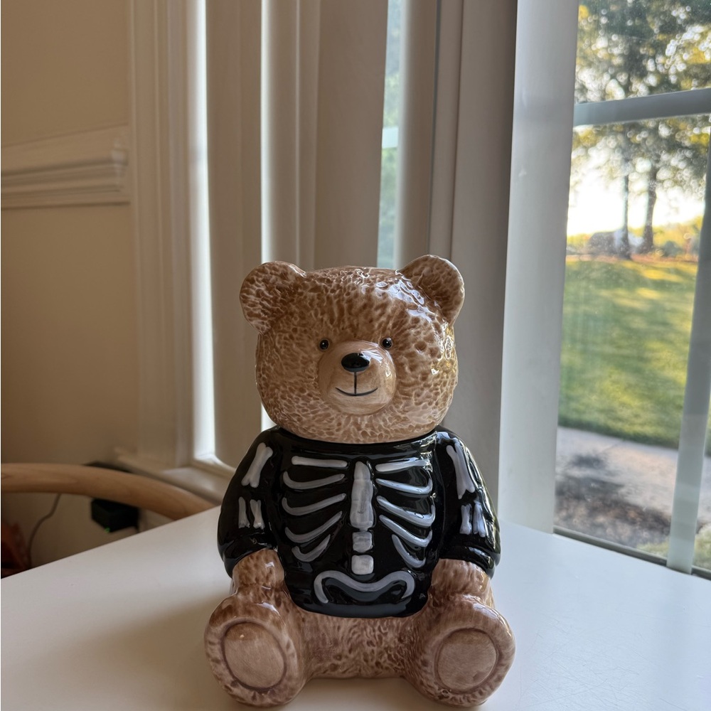 Skeleton Teddy Bear Figurine cookie jar - Brown and Black TJ Maxx